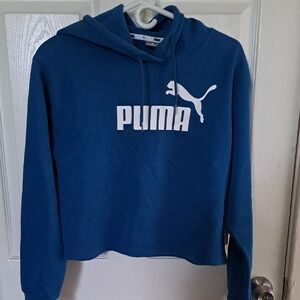 Puma Women's Teal Blue Logo Hoodie Sweatshirt